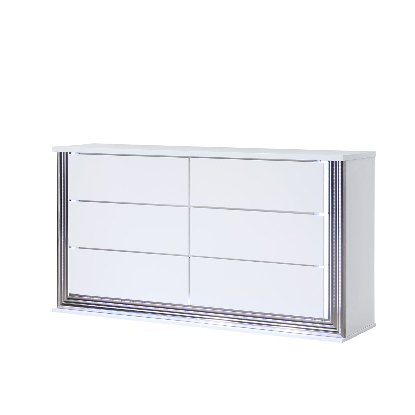 Moon - Smooth Dresser With LED - White