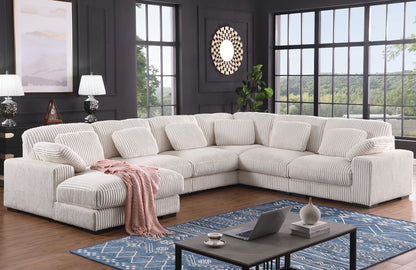 Nadine - Corduroy Modular Corner Sectional Sofa With Left Facing Chaise