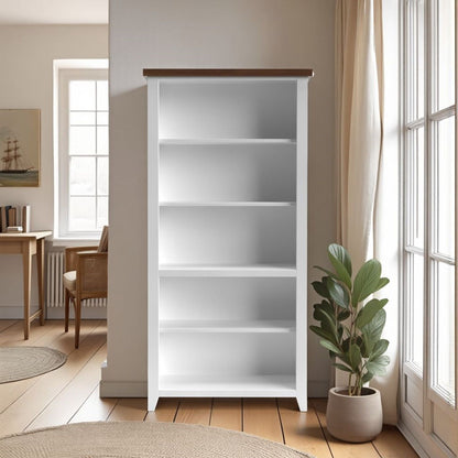 Hampton - High 5 Shelf Bookcase - Jasmine Whitewash / Barnwood