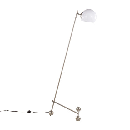 Eileen - Contemporary Floor Lamp - Nickel / White