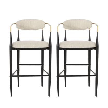 Upholstered Bar Stools With Backs For Kitchen Island (Set of 2)