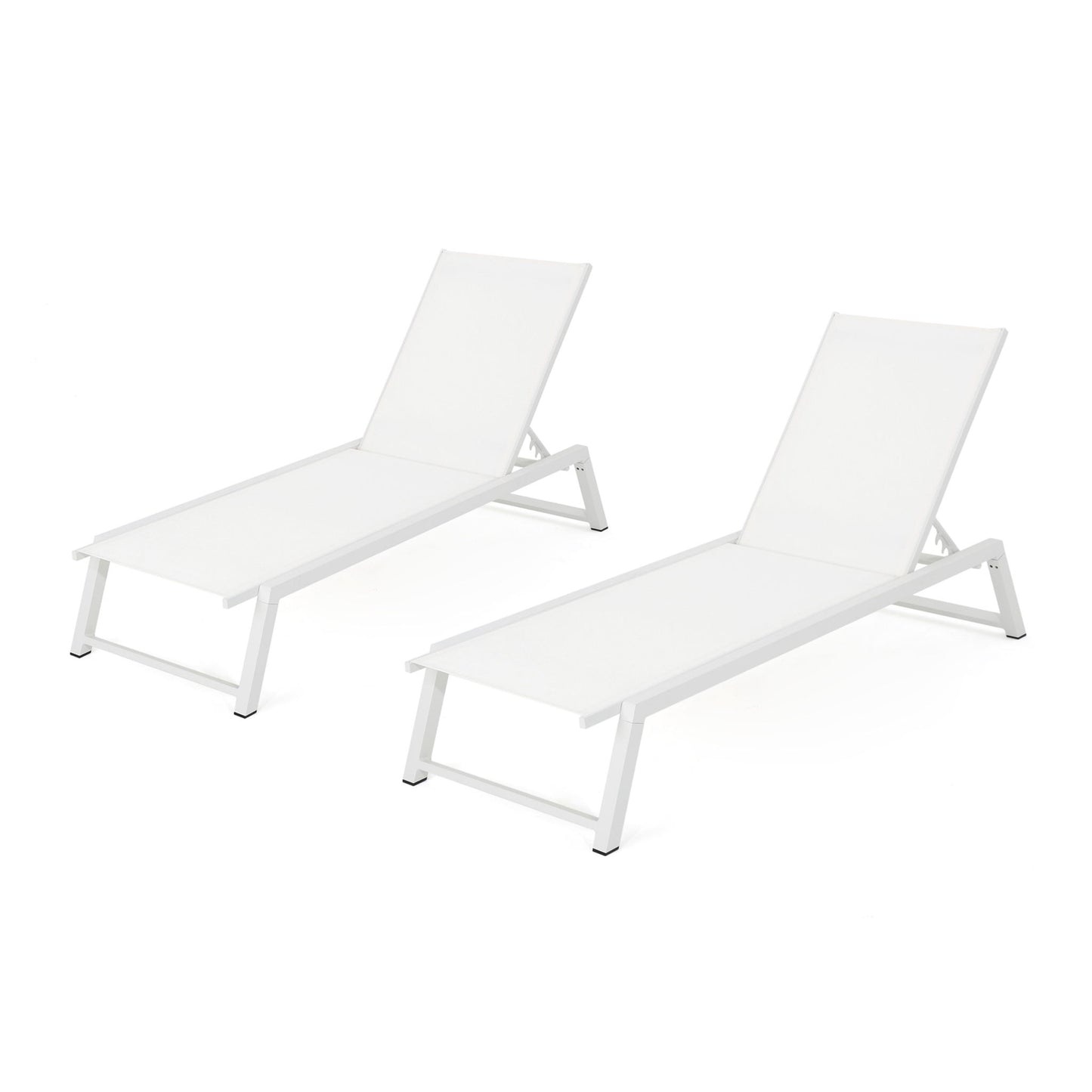 Myers - Modern Chaise Lounge Set With Adjustable Mesh Back