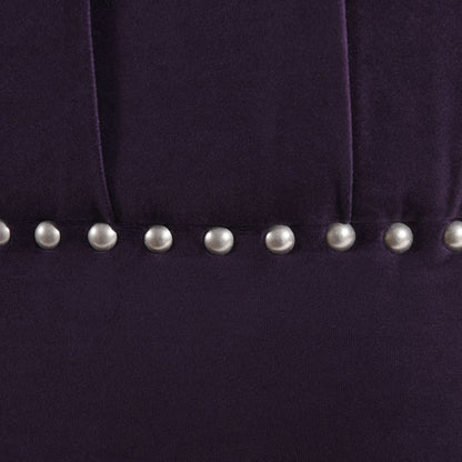Dawn - Tufted Round Ottoman Nailhead Accents - Purple