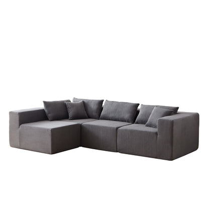 Modular L Shaped Sectional Compressed Sofa, Free Combination