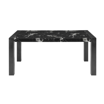 Dining Table And 4 Padded Chairs - Black