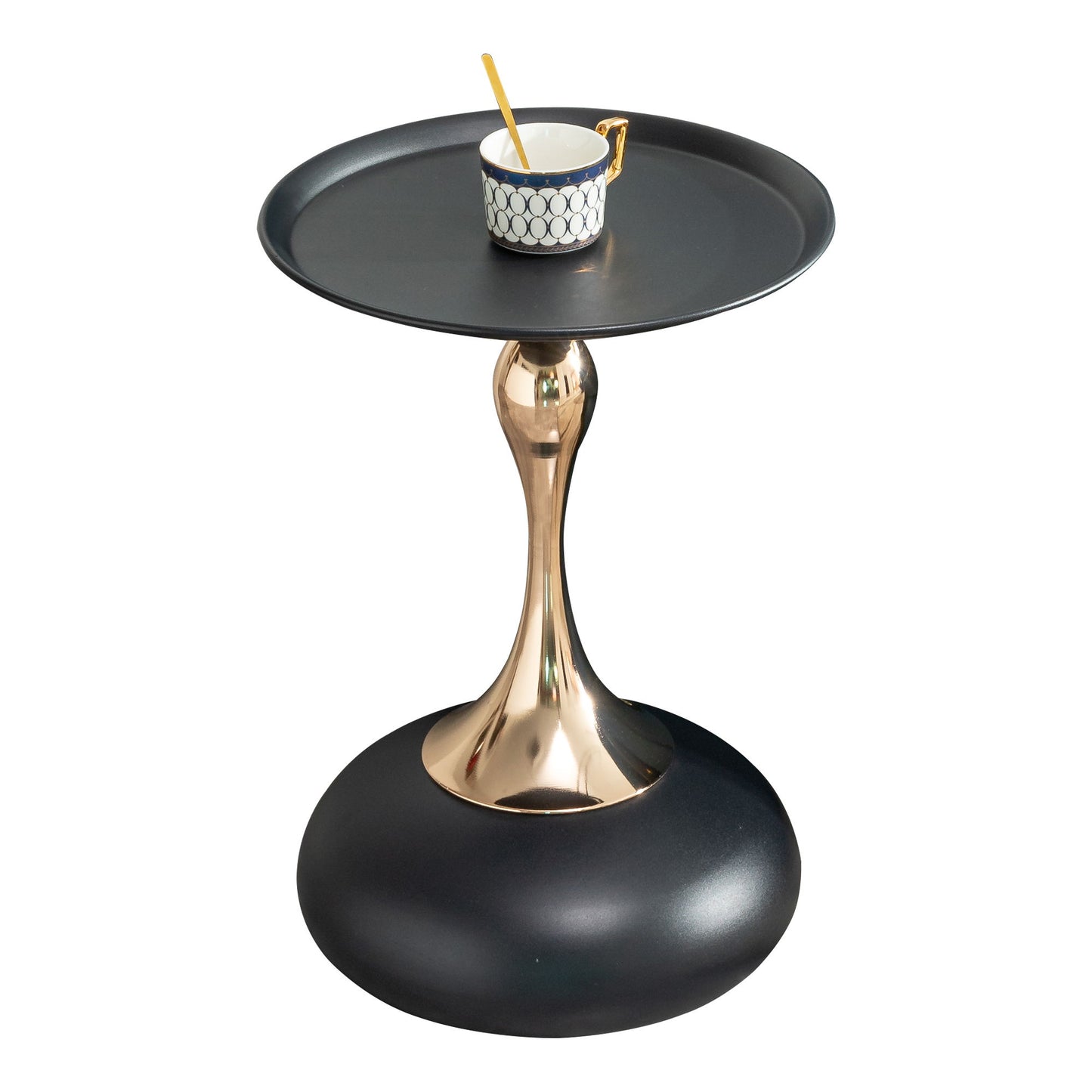 Modern Round Side Table For Small Spaces With Carbon Steel Construction