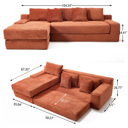 Modern L - Shaped Sectional Couch With Memory Foam