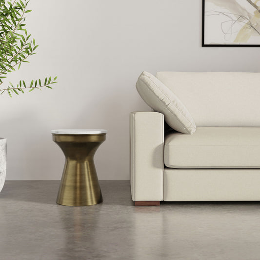 Raquel - Side Table - Antique Brass / White