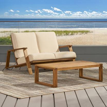 Paloma - Contemporary Loveseat And Coffee Table Set With Weather Resistant Cushions