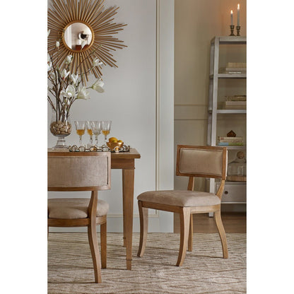 Classic Dining Chair With Curved Back (Set of 2) - Beige / Light Natural