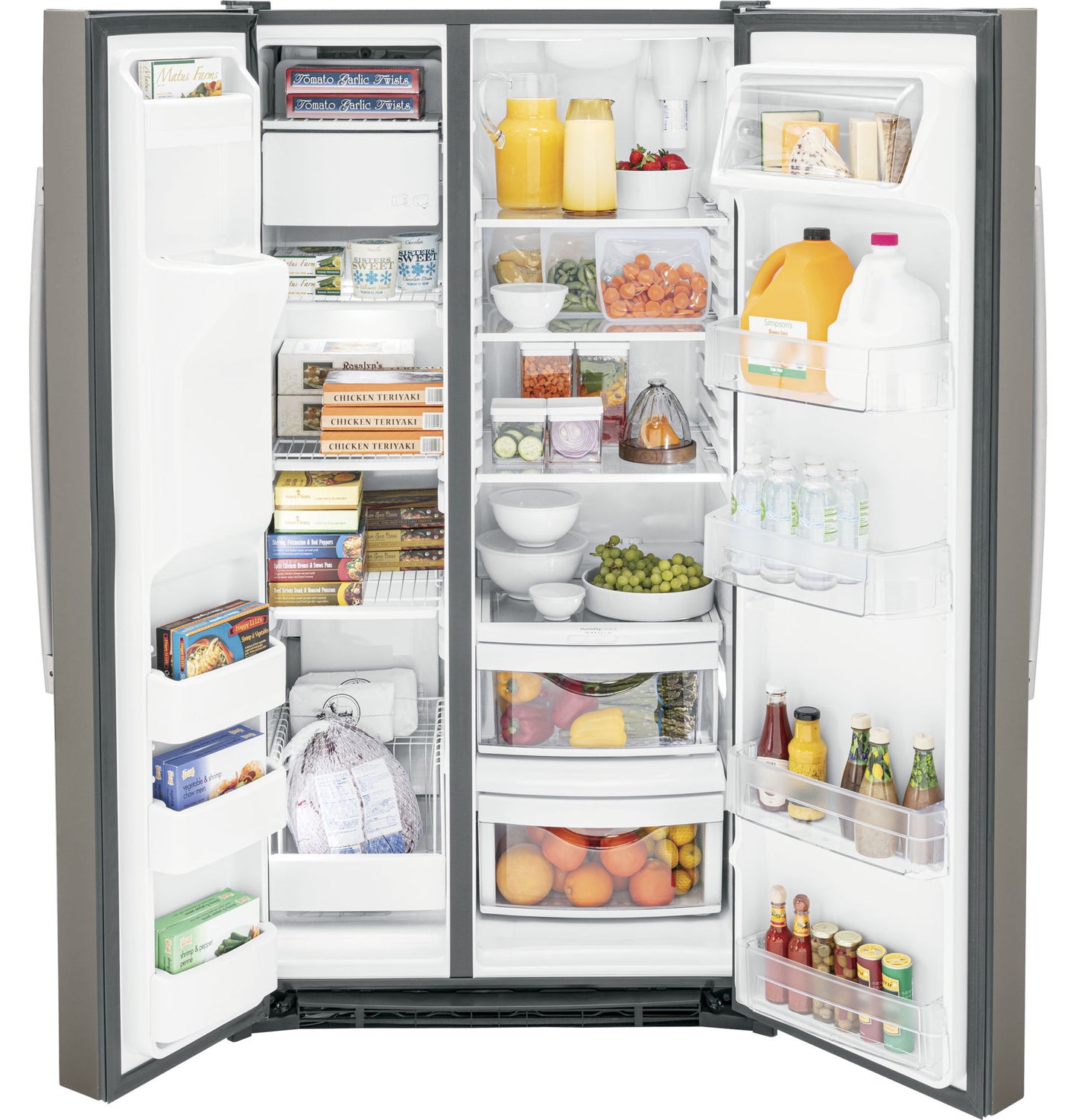GE 25.3 Cubic Foot Side-By-Side Refrigerator - Slate