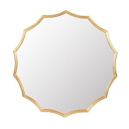 Round Sunburst Wall Mirror With, Wall Decor Mirror For Entryway Bedroom Living Room - Gold