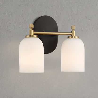 Vortex - 2 Lights Vanity In Traditional Style For Over Bathroom Mirror Wall Sconce - Black / Gold / White