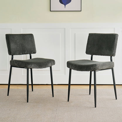 Modern Upholstered Dining Chair With Metal Legs