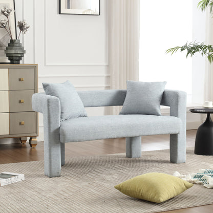 Modern Chenille Loveseat Sofa, Comfy Upholstered 2 Seater