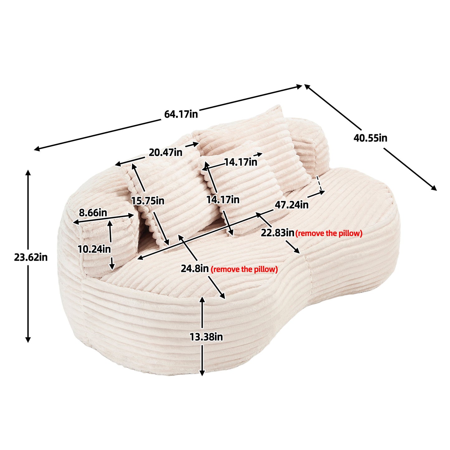 Bean Bag, Lazy Sofa Comfort Lounger High Back Chair