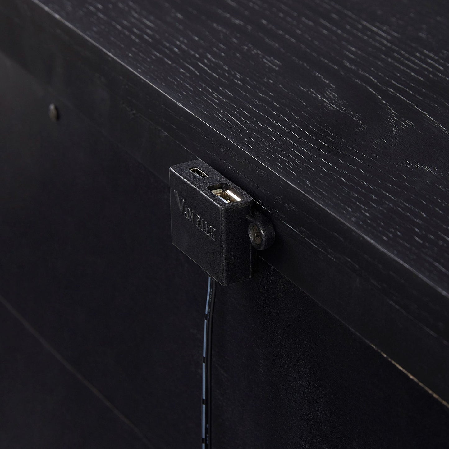 3 Drawer Nightstand With USB - Black