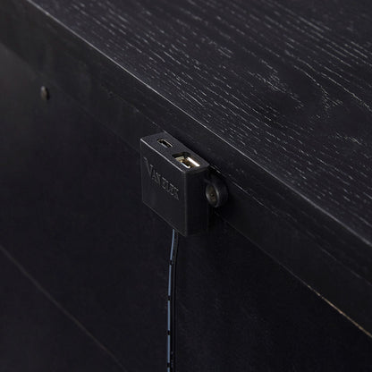 3 Drawer Nightstand With USB - Black