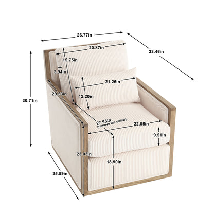Comfy Accent Barrel Chair, 360 Degree Swivel