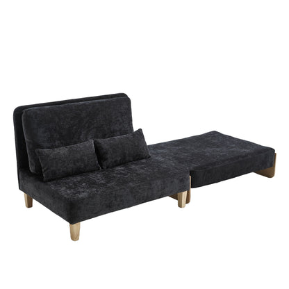 Mid Century Modern Foldable Sofa Bed, 3 In 1 Convertible Sleeper With 3 Pillows