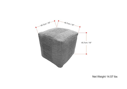 Delilah - Square Woven Pouf - Natural