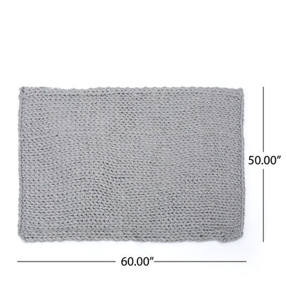 Cozy Knitted Acrylic Throw Blanket With Double Sided Design