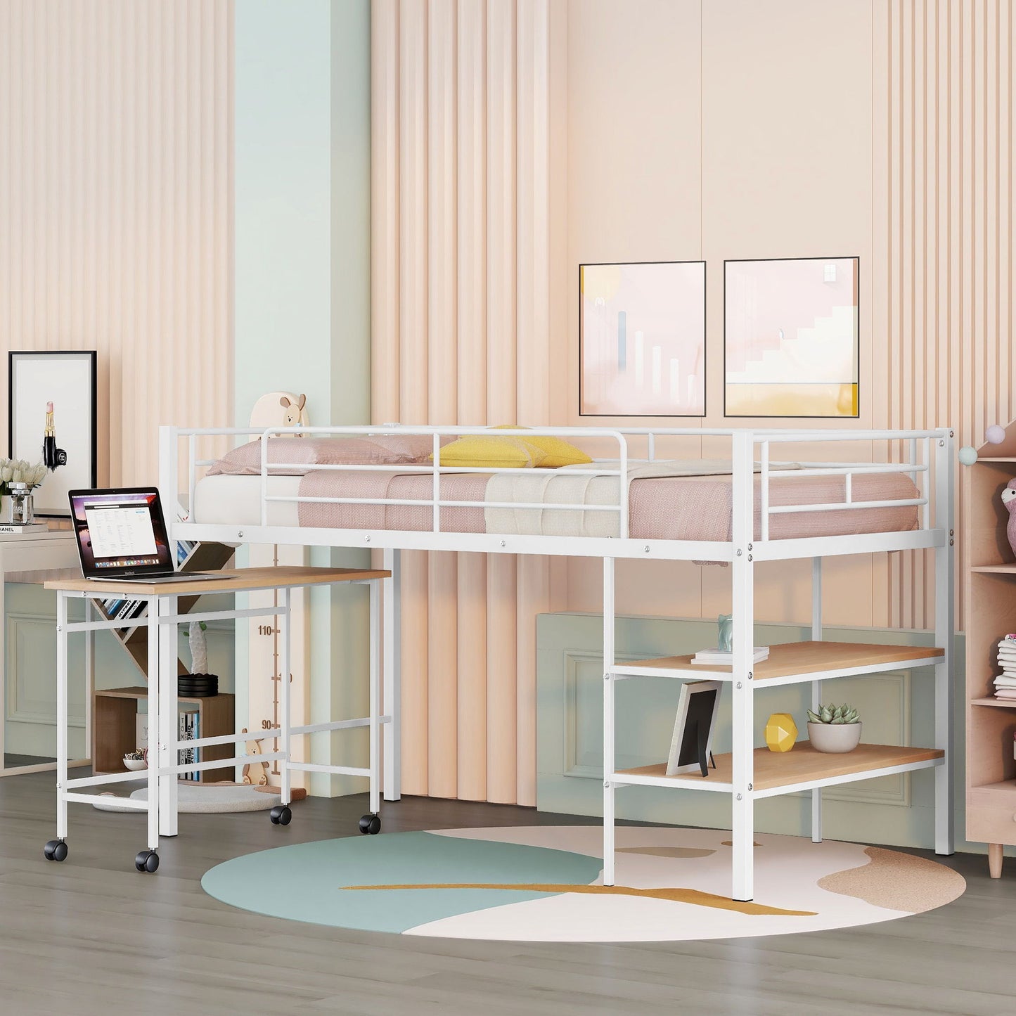 Loft Bed With Desk And Shelves