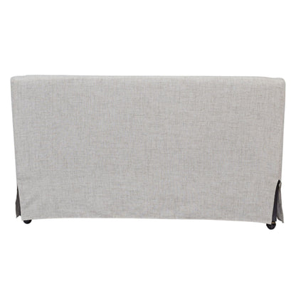 Slip Covered Settee With Casters - Beige