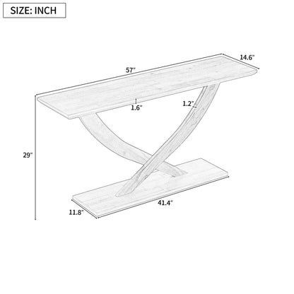 Console Table With Cross Leg Base And Reinforced Support Plate
