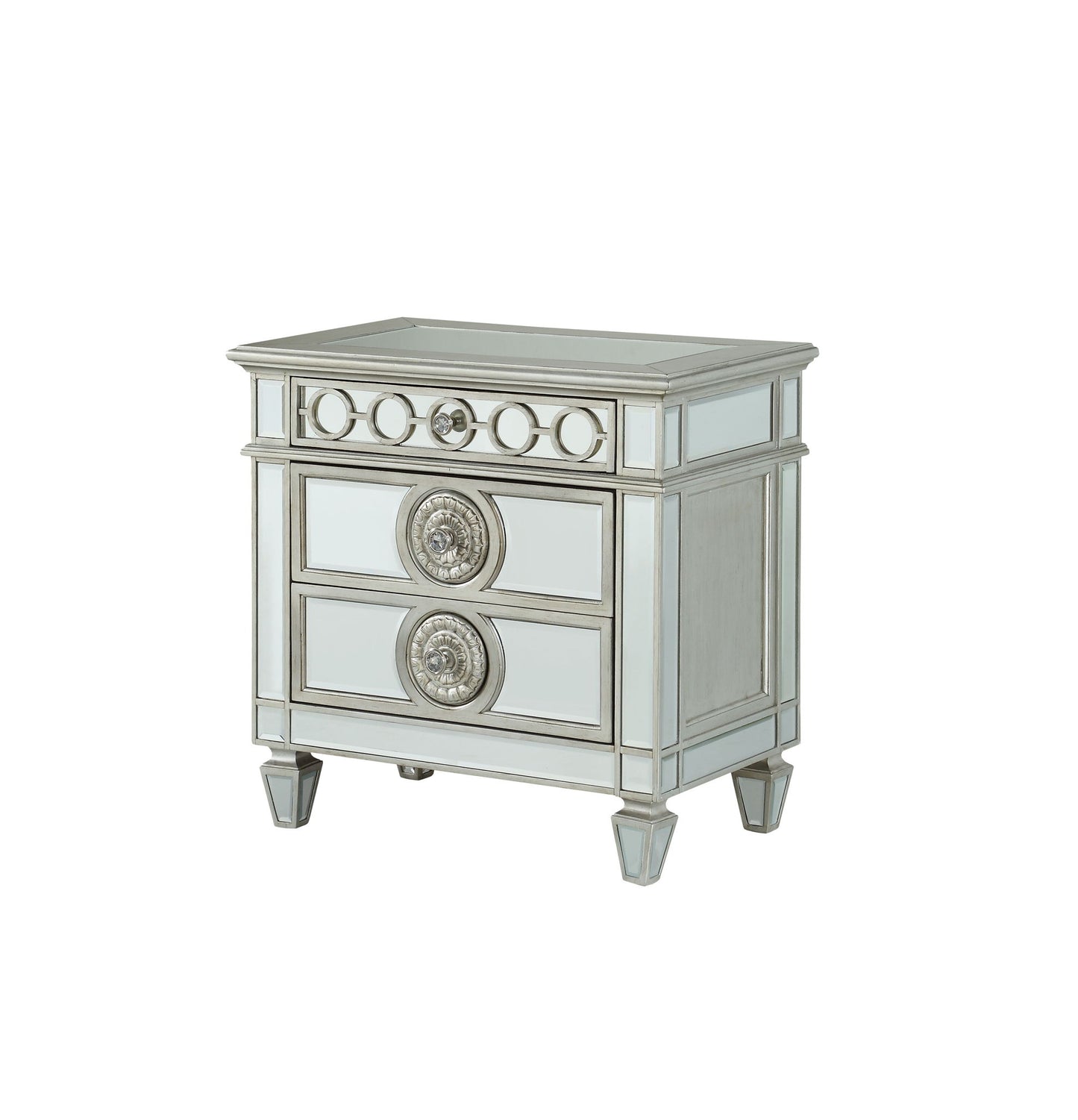 Varian - Mirrored Nightstand - Silver