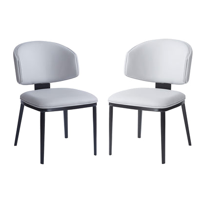 5 Pieces Modern Faux Leather And Metal Dining Set