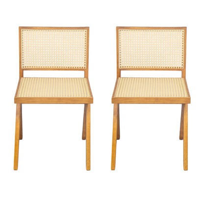 Chandigarh Dining Room Chairs With Natural Rattan (Set of 2)