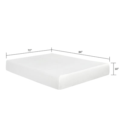 10" Plush Gel Memory Foam Mattress Bed With Cooling Technology, Aloe Vera Cover