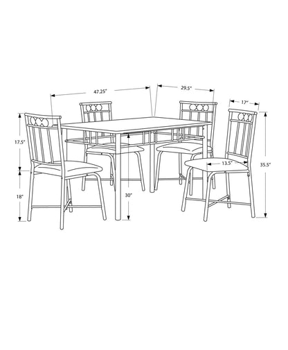 5 Pieces Dining Table Set, Small, Rectangular