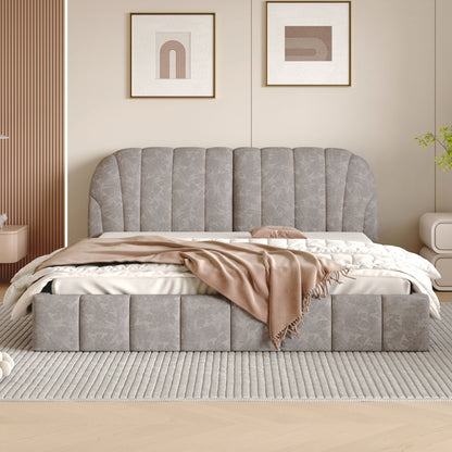 Elegant Design Upholstered Platform Bed