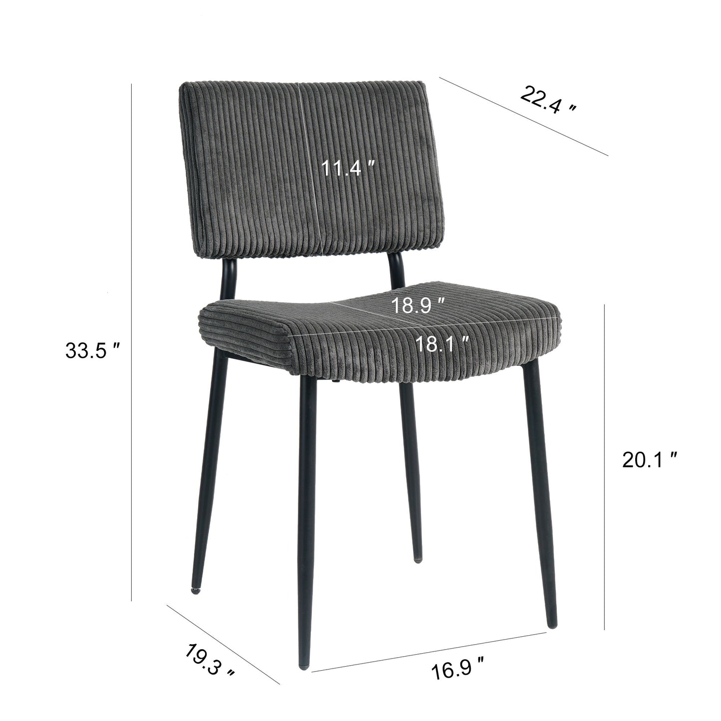 Modern Upholstered Dining Chair With Metal Legs
