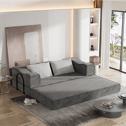 3 Seat Folding Floor Couch & King Size Bed Mattress