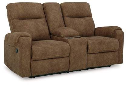 Edenwold - Dbl Reclining Loveseat with Console - Brindle