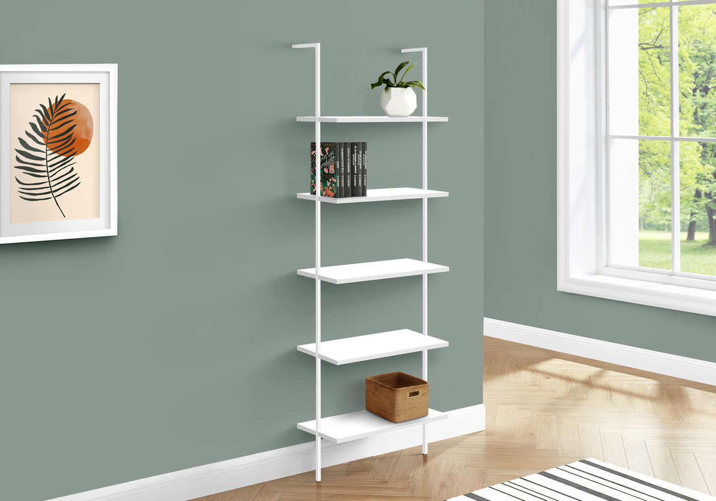 Etagere Bookcase Ladder 5 Tier For Office