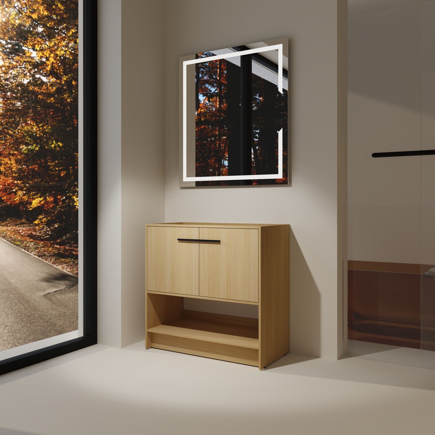 Modern Freestanding Bathroom Vanity With 2 Doors